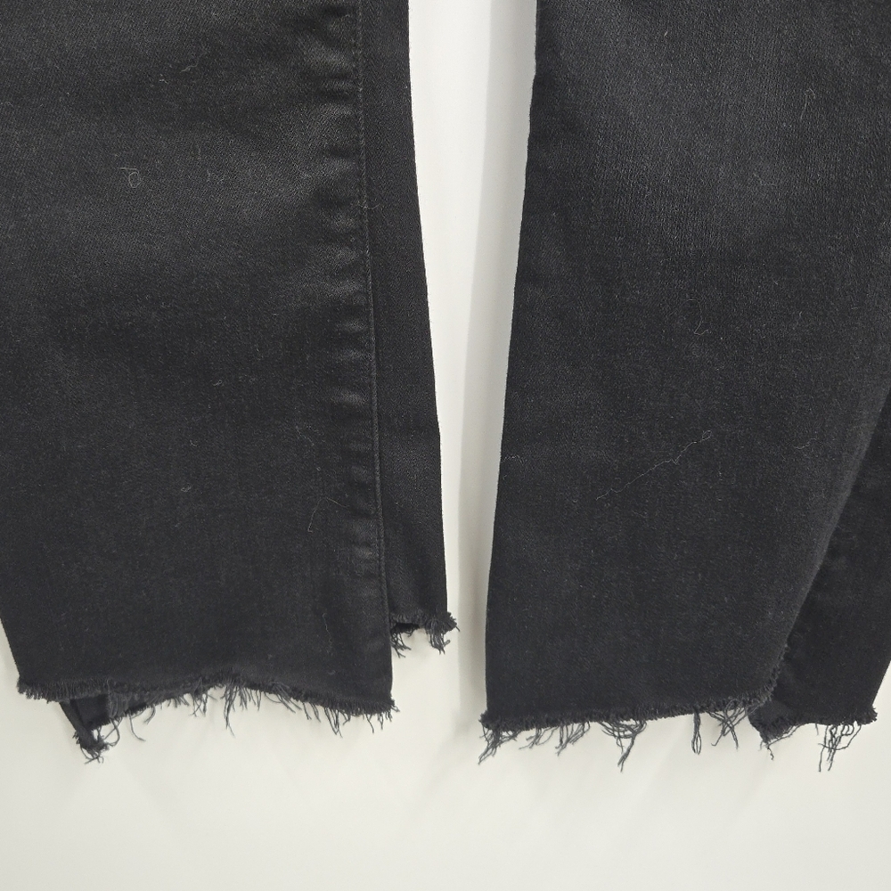 Mother Insider Crop Step Fray Not Guilty Black Denim - Picture 6 of 16